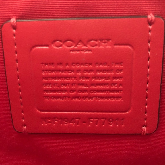 Coach red satchel purse style # 77911 - Picture 7 of 7